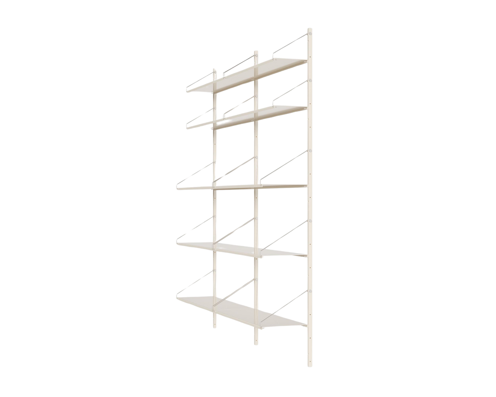 FRAMA - Shelf Library Double Section | Warm White Steel | H185.2 / W80 FRAMA