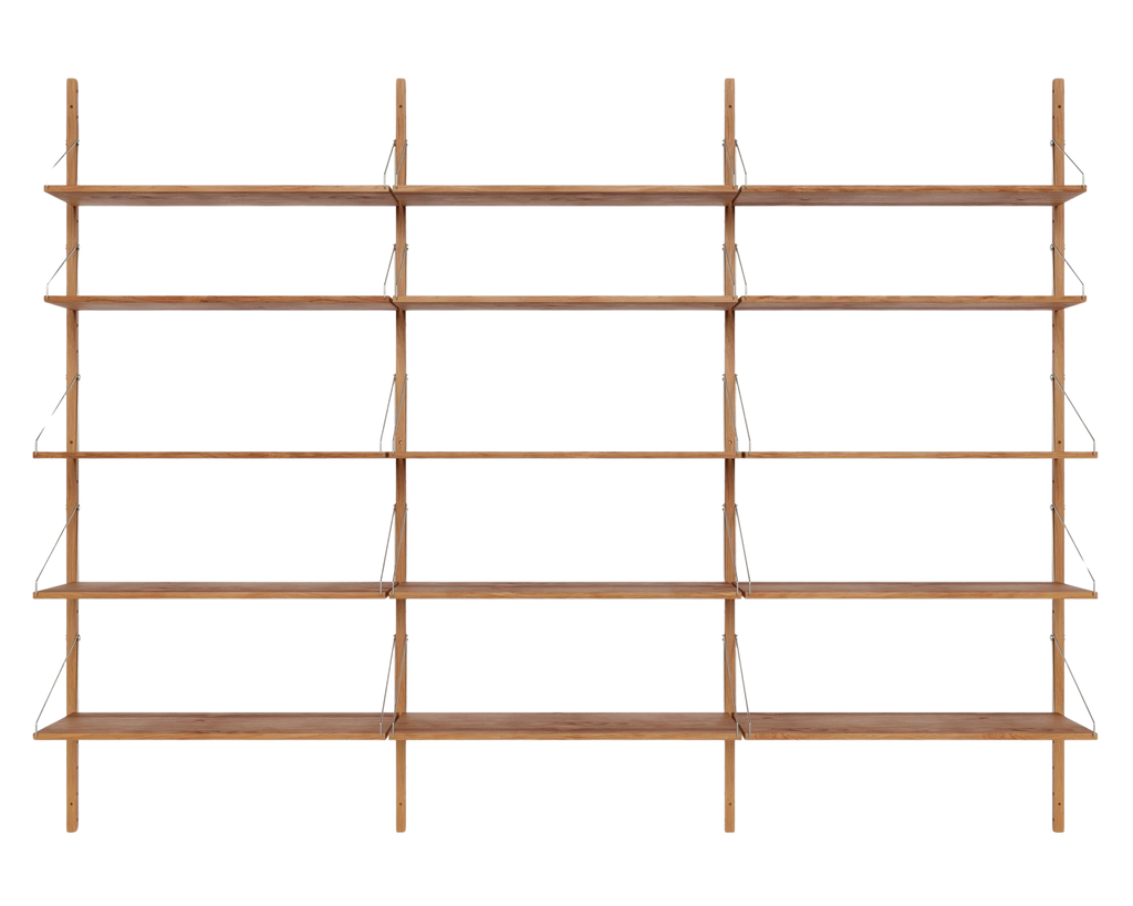 FRAMA - Shelf Library Triple Section | Natural Oak | H185.2 / W80
