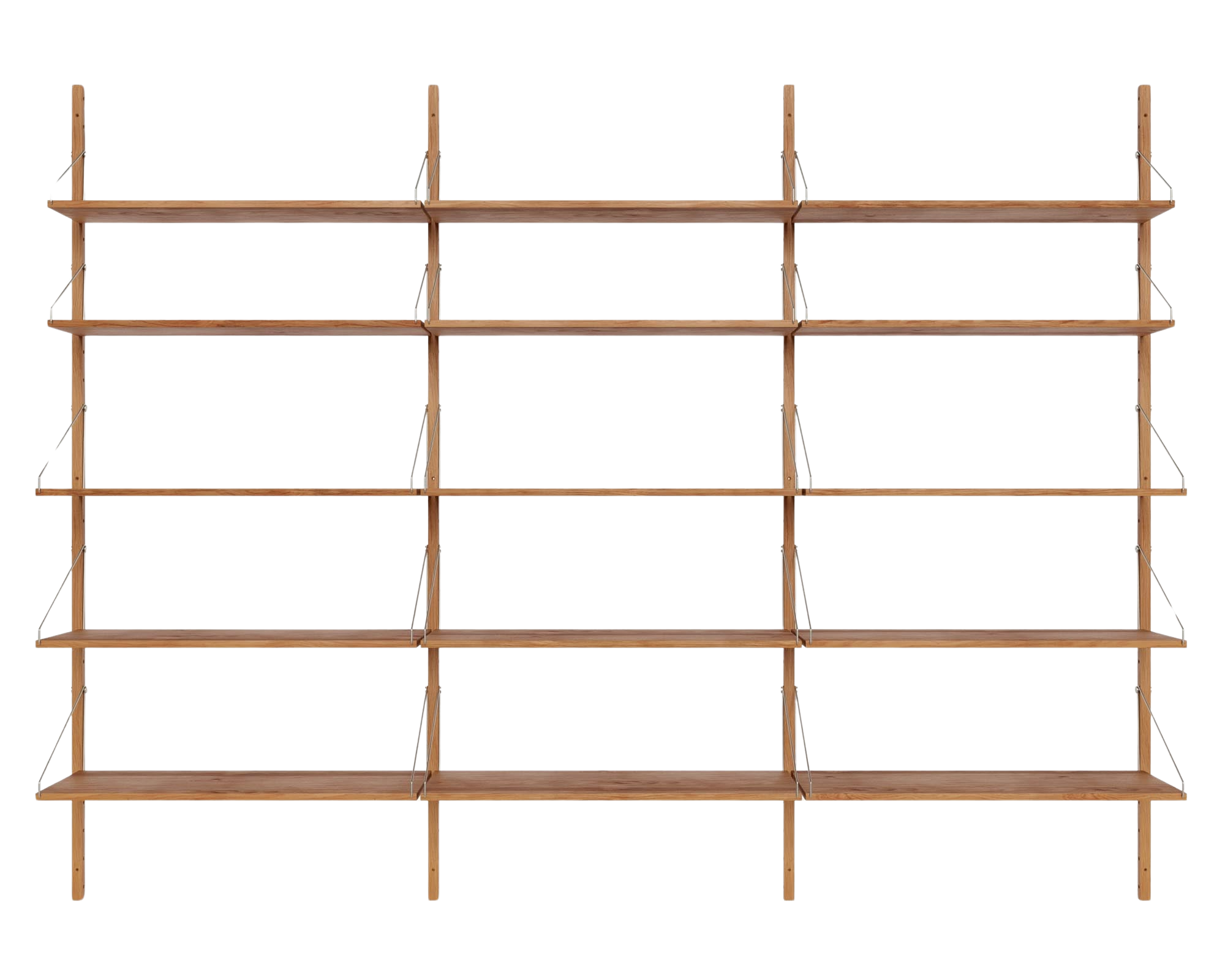 FRAMA - Shelf Library Triple Section | Natural Oak | H185.2 / W80