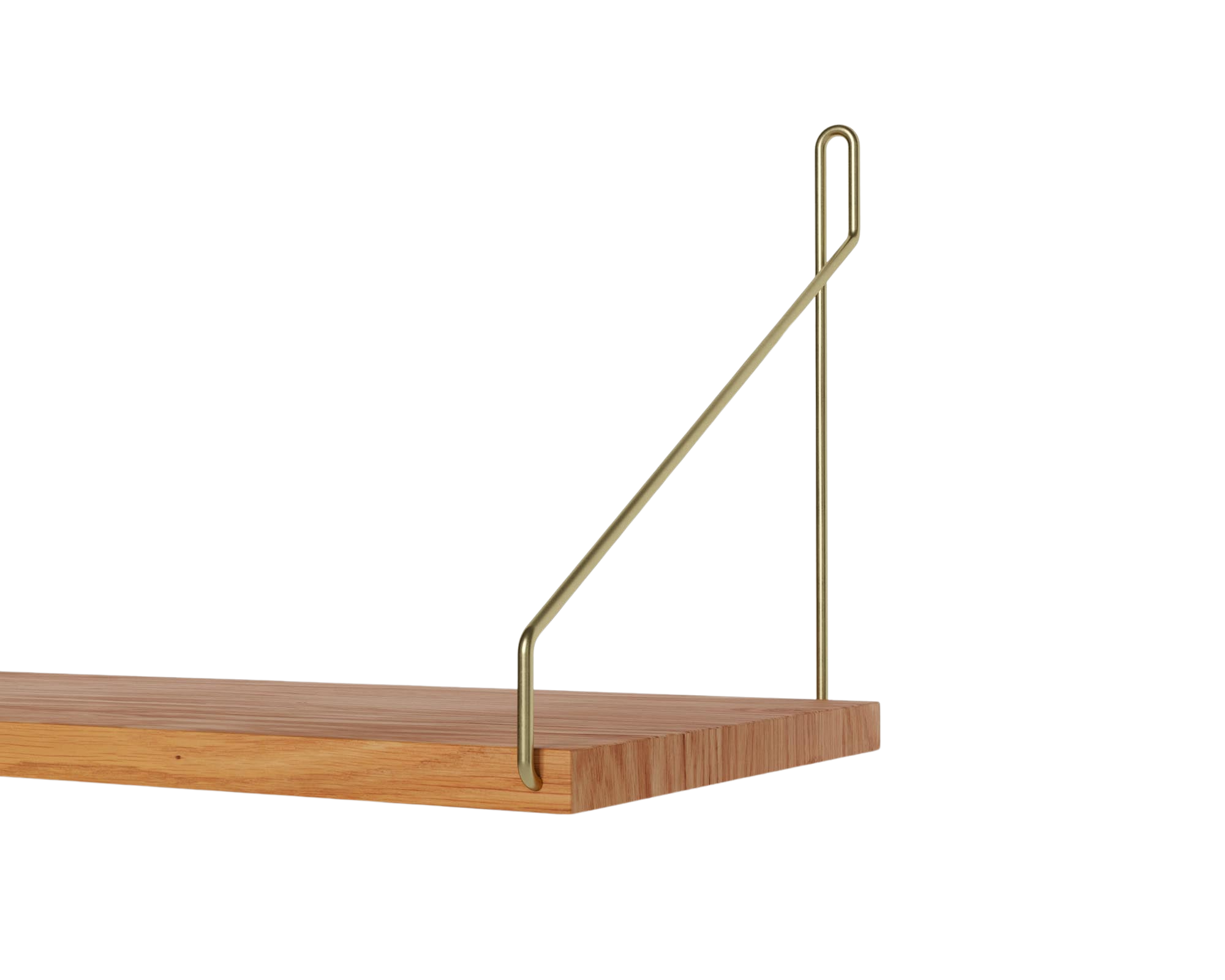 FRAMA - Single Shelf | Natural Oak / Brass | D20 / W60