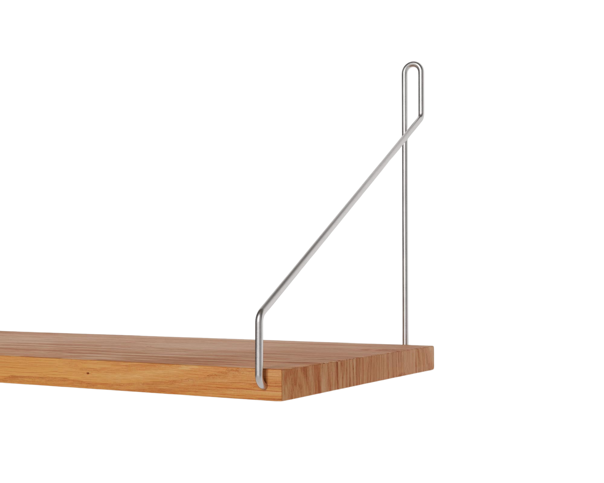 FRAMA - Single Shelf | Natural Oak / Stainless Steel | D20 / W60