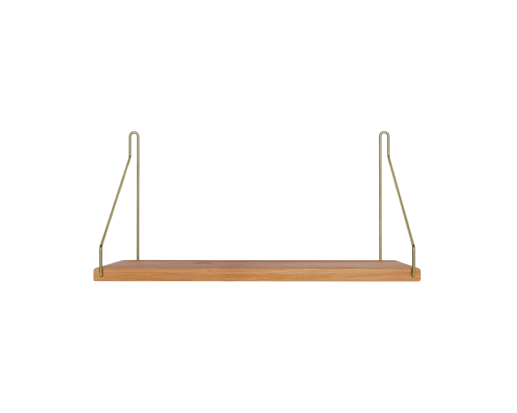FRAMA - Single Shelf | Natural Oak / Brass | D20 / W40