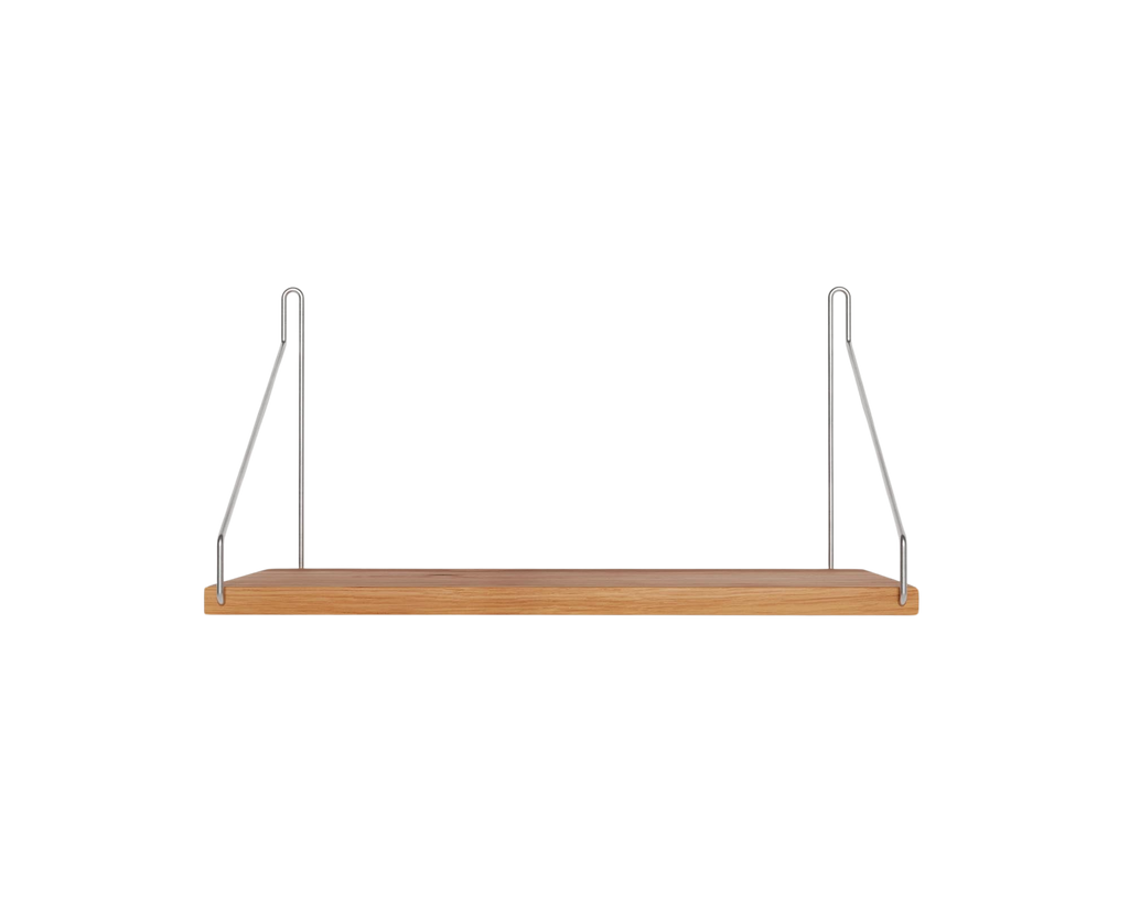 FRAMA - Single Shelf | Natural Oak / Stainless Steel | D20 / W40