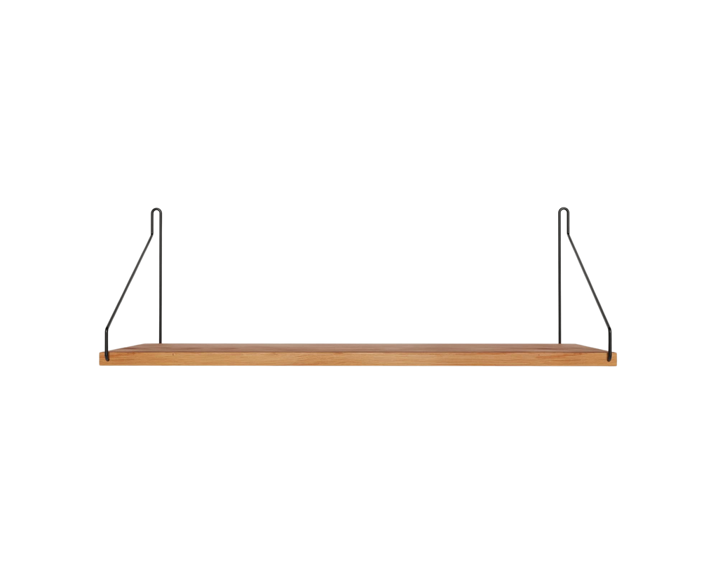 FRAMA - Single Shelf | Natural Oak / Black | D20 / W60 FRAMA