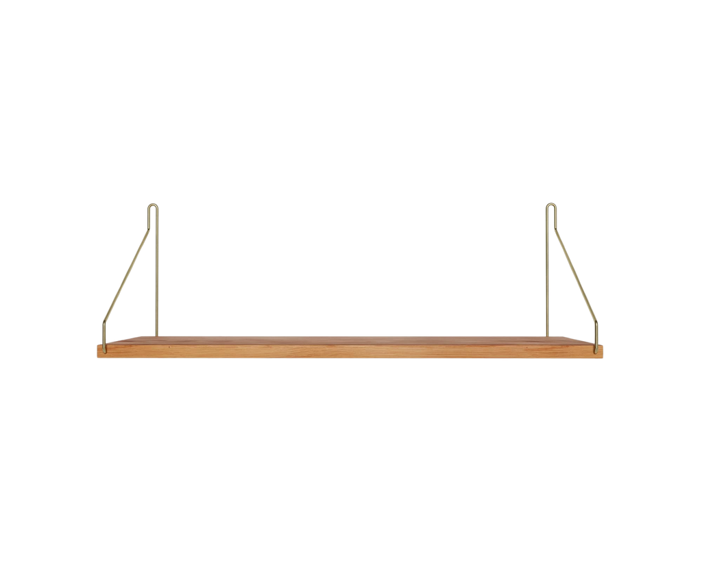 FRAMA - Single Shelf | Natural Oak / Brass | D20 / W60 FRAMA
