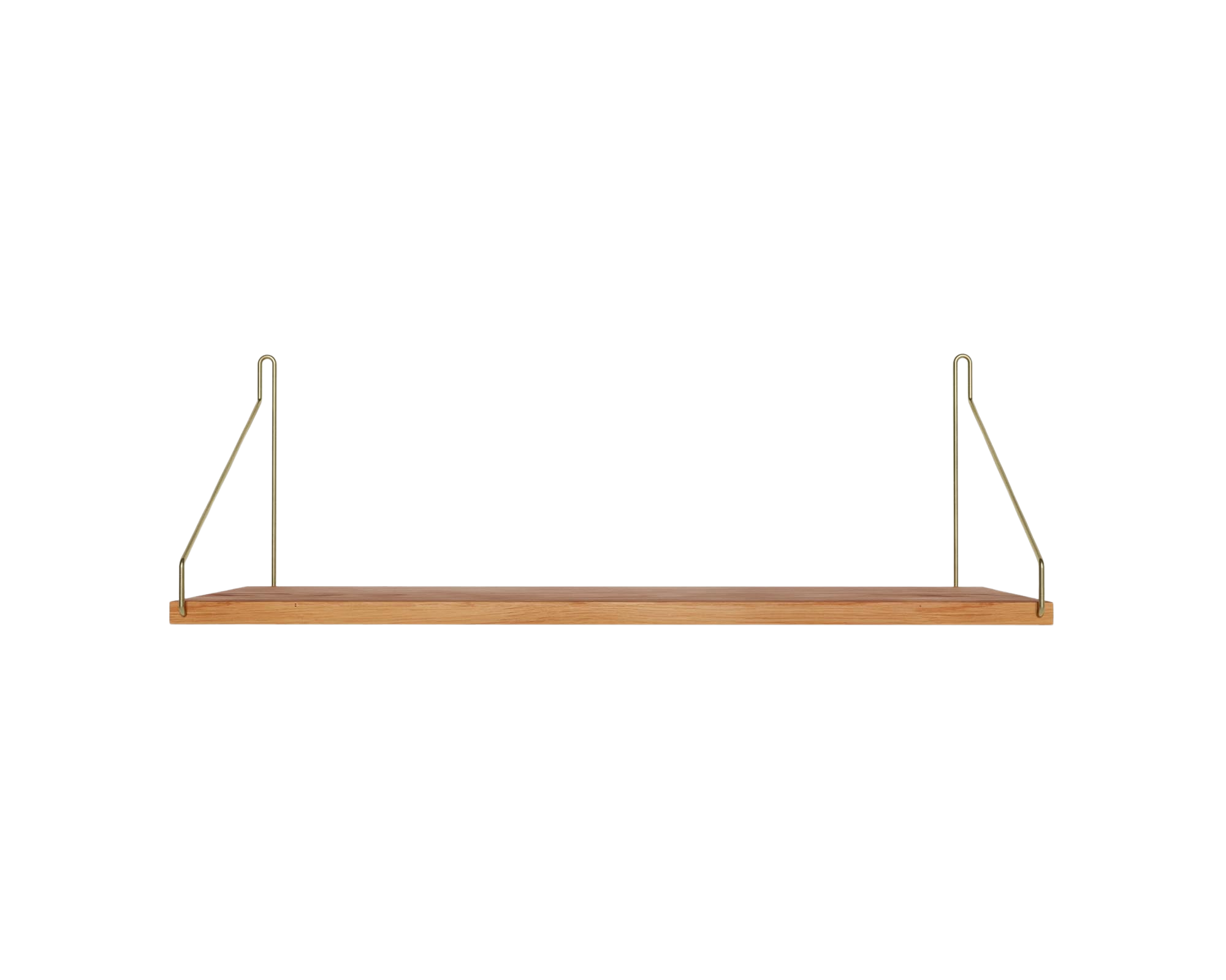 FRAMA - Single Shelf | Natural Oak / Brass | D20 / W60