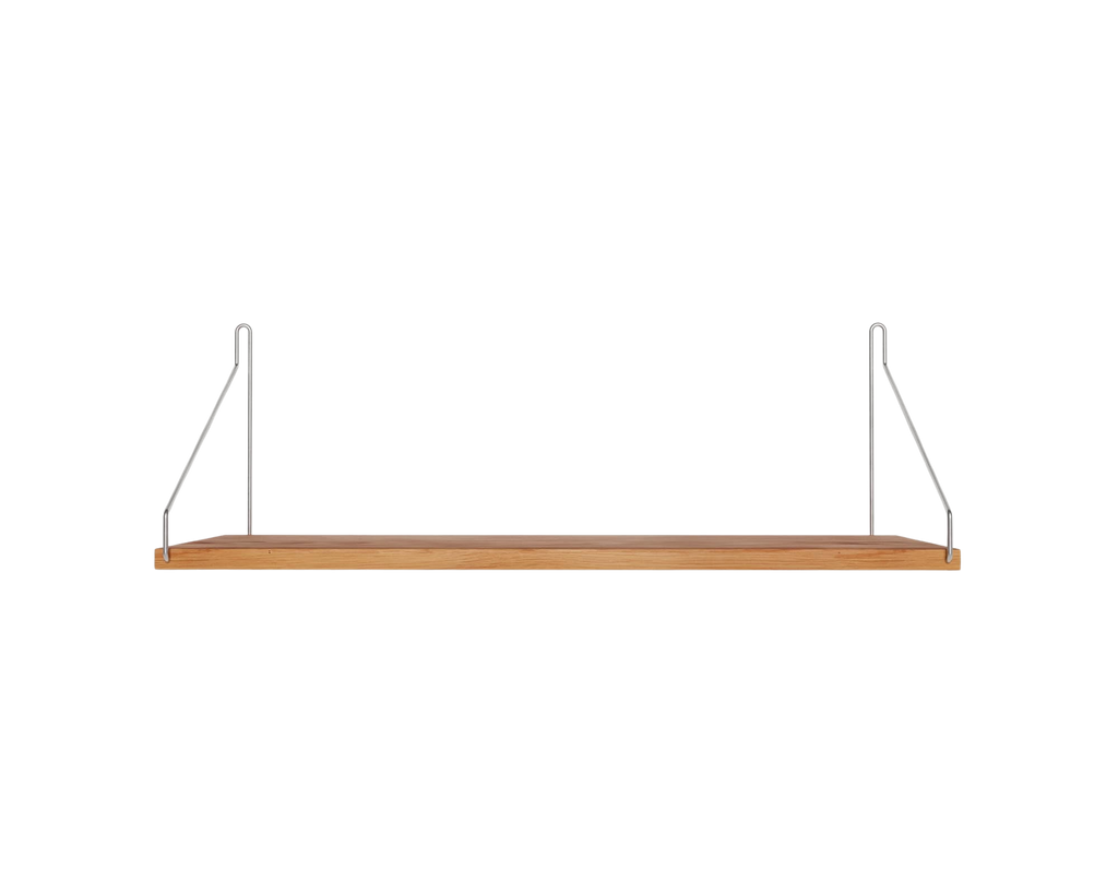 FRAMA - Single Shelf | Natural Oak / Stainless Steel | D20 / W60
