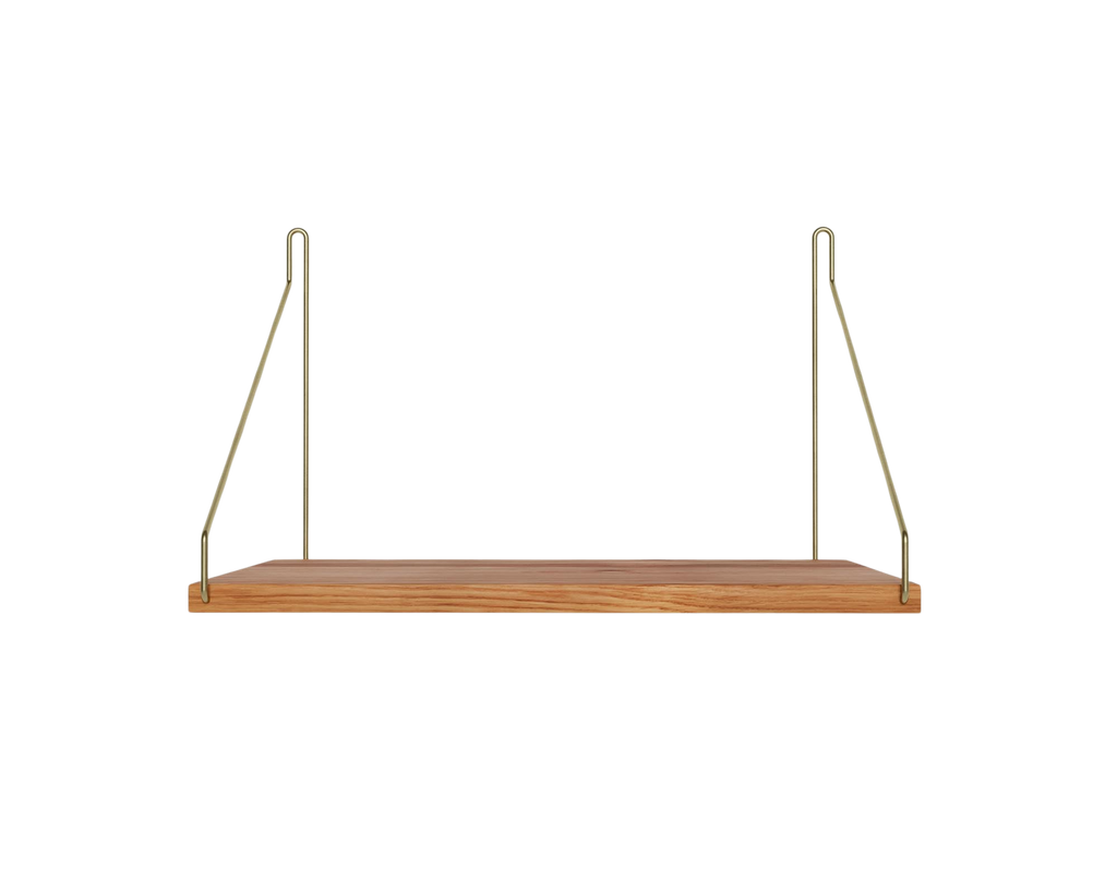 FRAMA - Single Shelf | Natural Oak / Brass | D27 / W40 FRAMA