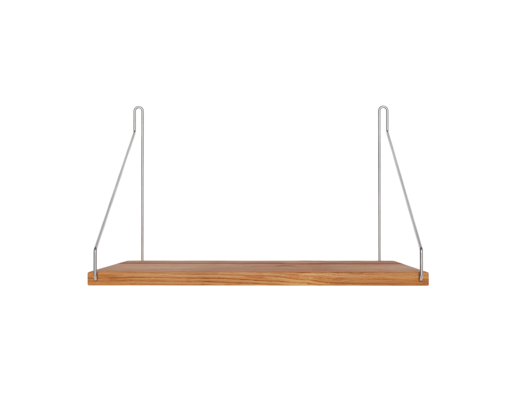FRAMA - Single Shelf | Natural Oak / Stainless Steel | D27 / W40