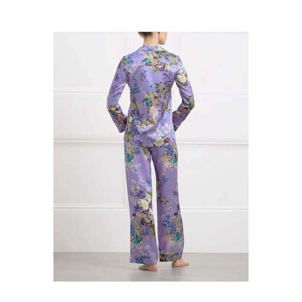 MENG Purple Silk Satin Pyjama Set Pyjama 