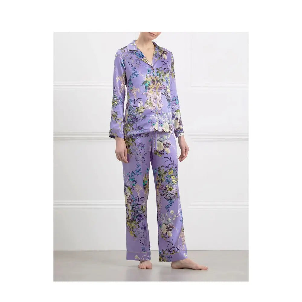 MENG Purple Silk Satin Pyjama Set Pyjama 
