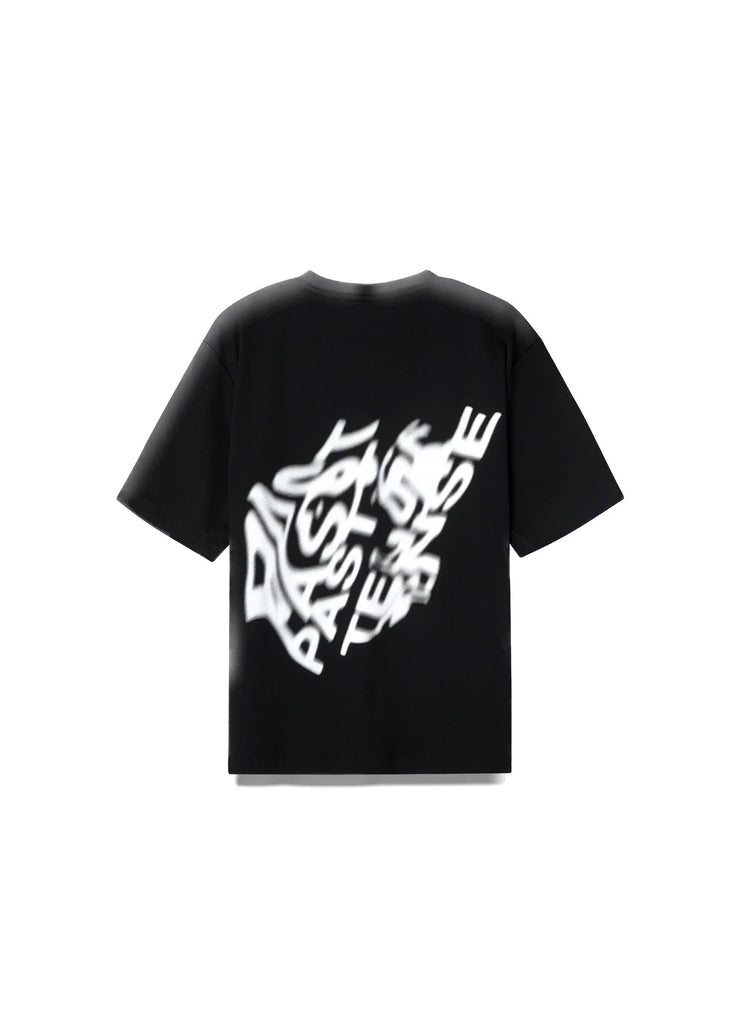 PAST TENSE Warped Logo Crewneck T-Shirt 